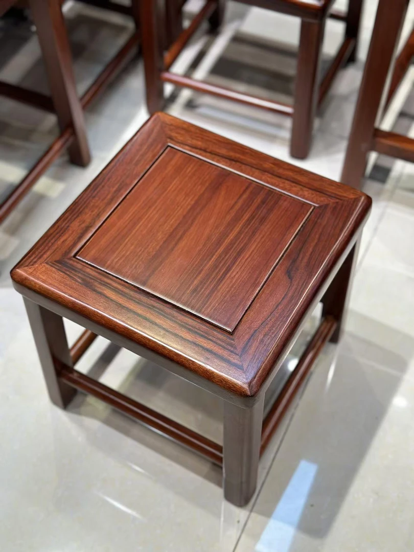 （28*28*27）乌金木换鞋凳子中式穿鞋凳家用简约实木小板凳钓鱼凳子