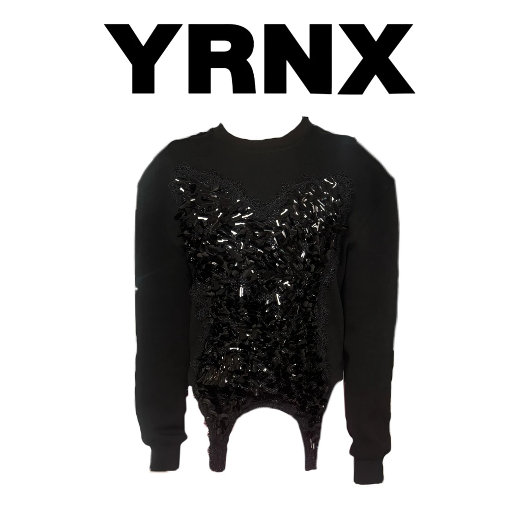 YRNX伊然纳暄蝴蝶亮片~小众设计款时尚不规则千金清冷感贵系衣服
