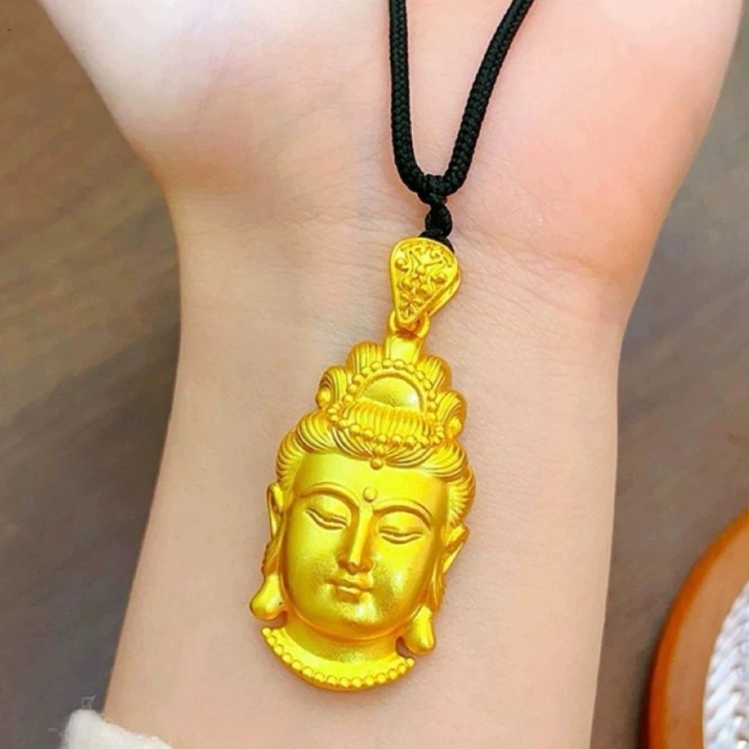 合金吊坠  时尚百搭观音永保平安吊坠男女款挂坠毛衣链