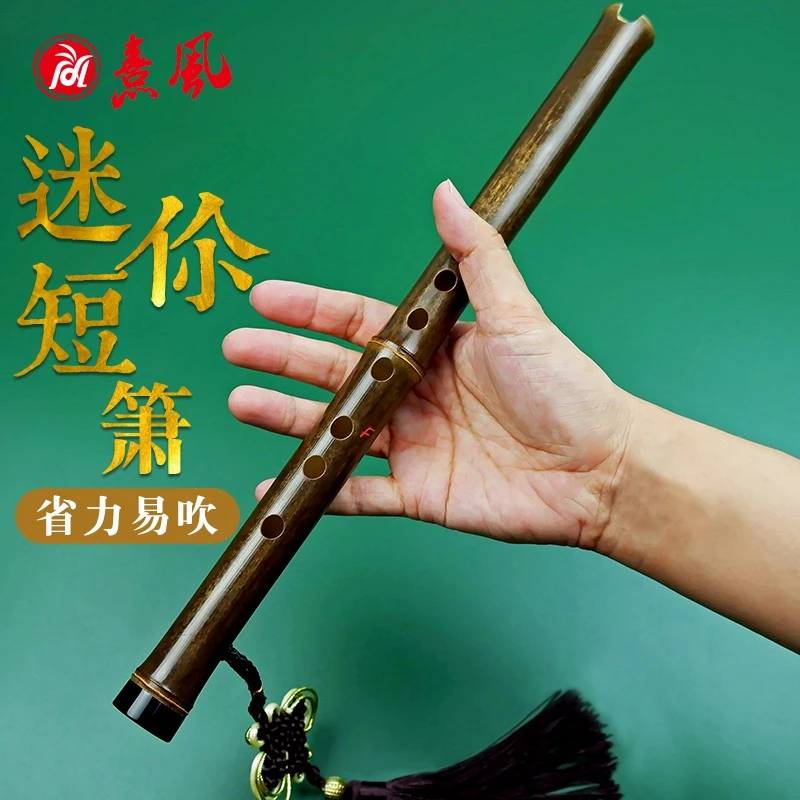 熹风陆扬乐器【迷你短箫】初学入门洞箫紫竹萧手工短萧专业演奏吹奏