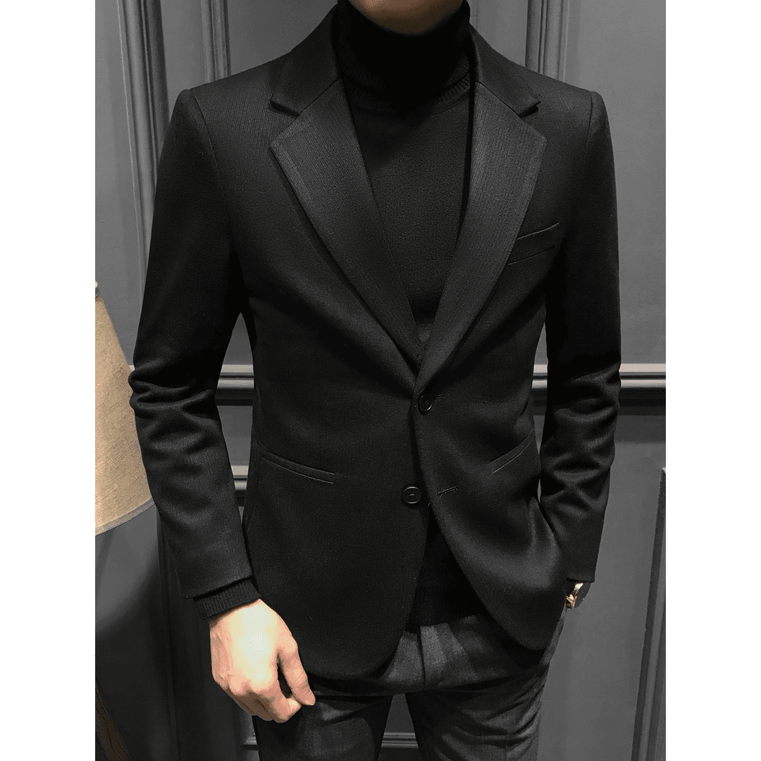 冬季高级休闲韩版男士西服新款修身单西潮流商务西装时尚百搭外套