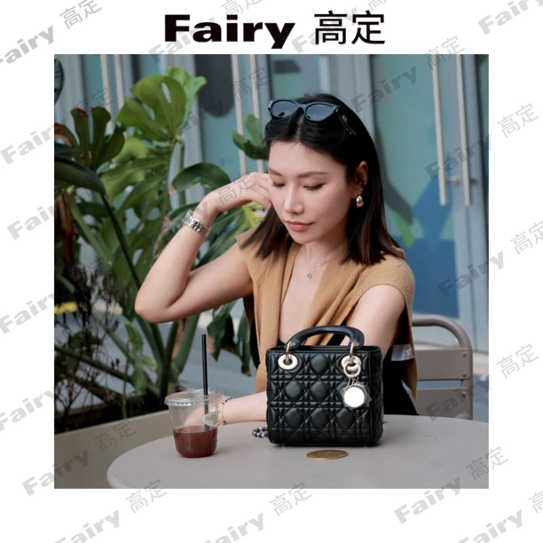 【Fairy】戴戴Lady 小羊皮四格菱格纹手拎包