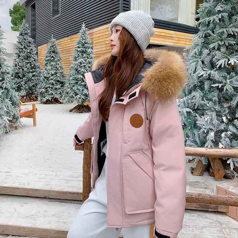 2024年冬季新款时尚派克羽绒服运动魔术贴外套潮