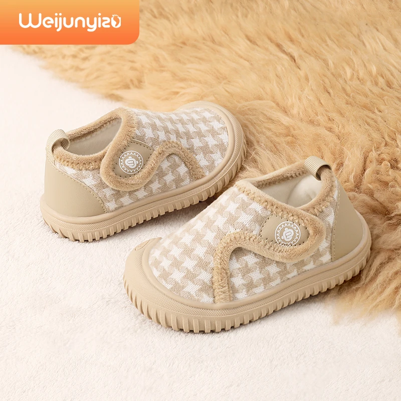 宝宝幼儿园室内鞋儿童入园鞋软底男童女孩家居地板鞋布面秋冬季