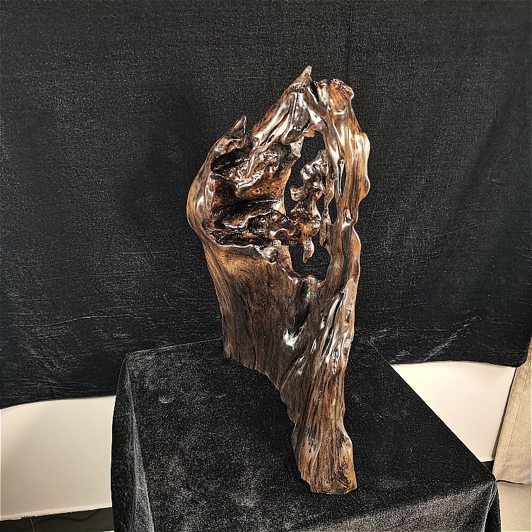金丝楠乌木异形山摆件工艺品老物件手工雕刻老料创意