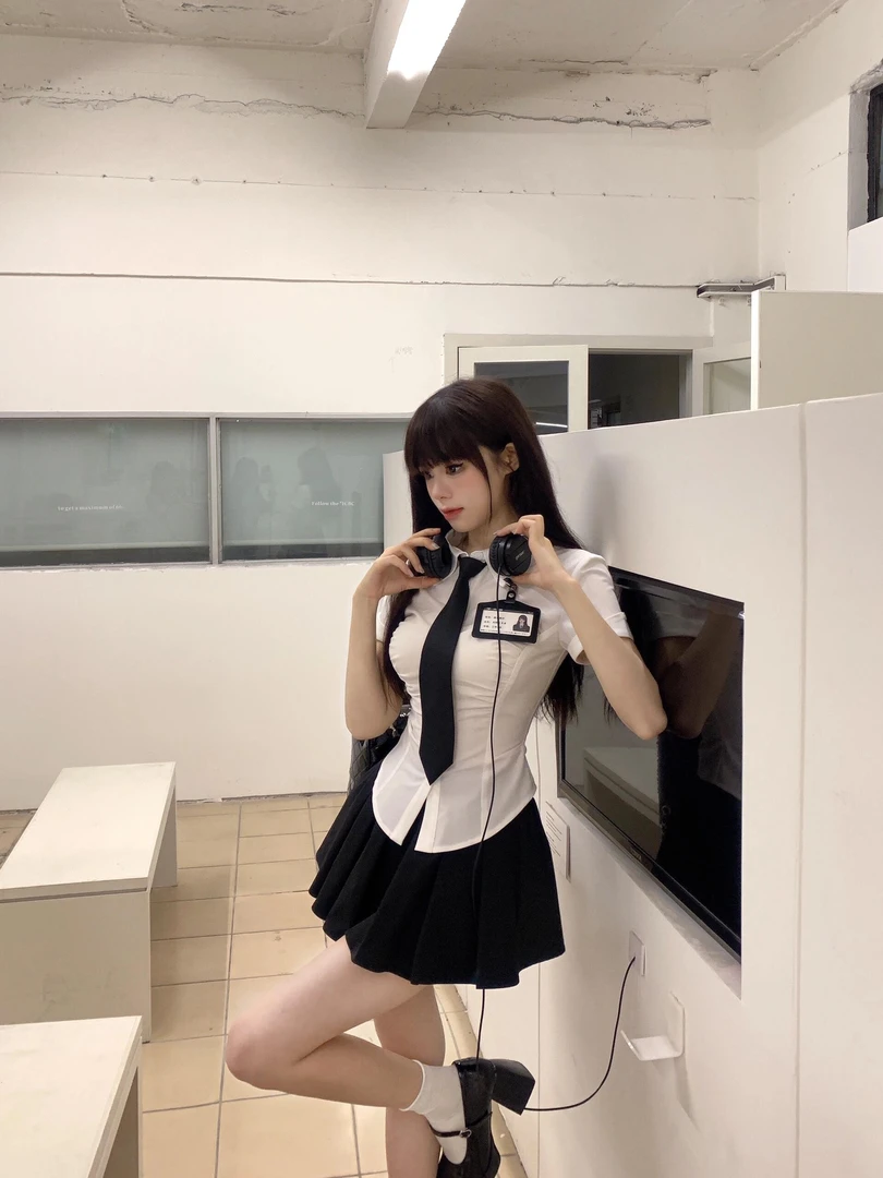 纯欲风法式辣妹JK制服套装夏季学院风收腰短袖衬衫女百褶裙两件套