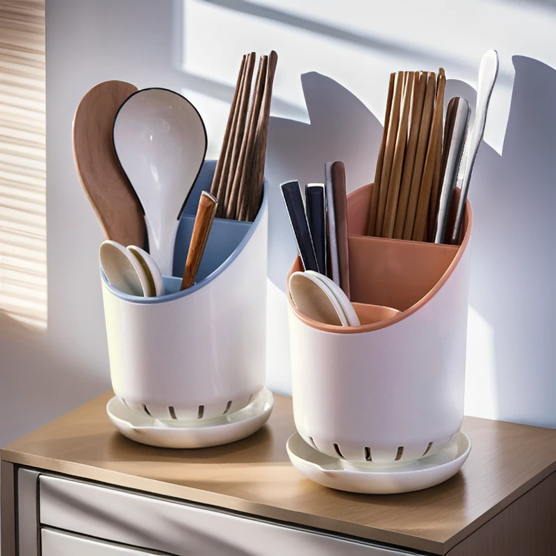 塑料沥水筷子架置物架镂空筷子笼多功能收纳架筷子筒收纳盒勺子叉