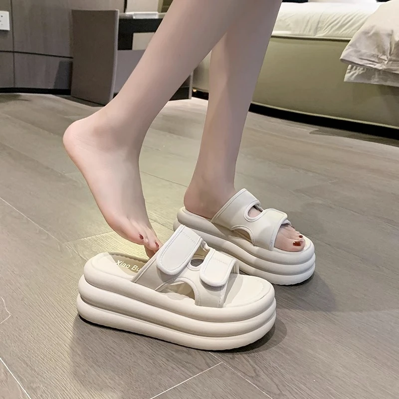 欧洲站爆款增高凉拖鞋女夏外穿2025新款厚底网红爆款时尚沙滩凉鞋