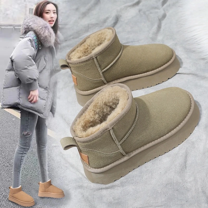 韩版厚底雪地靴女款2025冬季新款加绒加厚保暖东北雪地棉鞋女鞋子