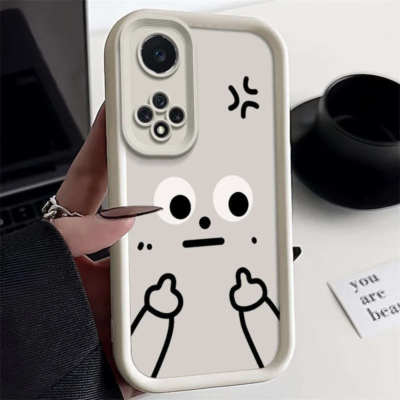 生气鄙视适用华为nova9pro手机壳RTE-AL00简约液态硅胶保护套防摔