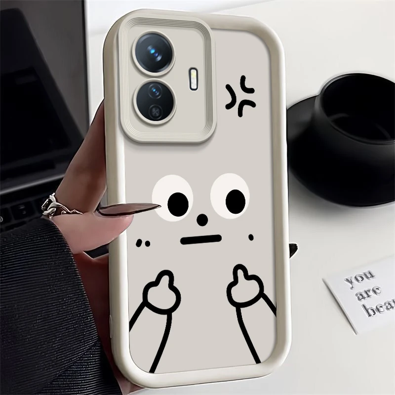 生气鄙视适用vivoy77e手机壳V2166BA全包边简约液态硅胶保护套潮