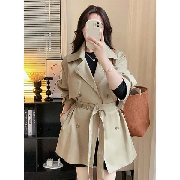 秋款时尚气质中长风衣外套