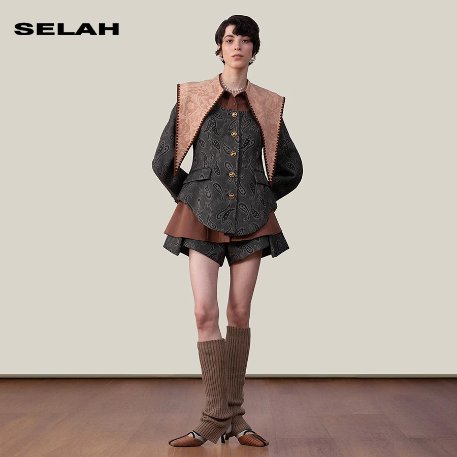 SELAH 2024年秋秋季新品设计师款高级复古刺绣短外套 S4D209001