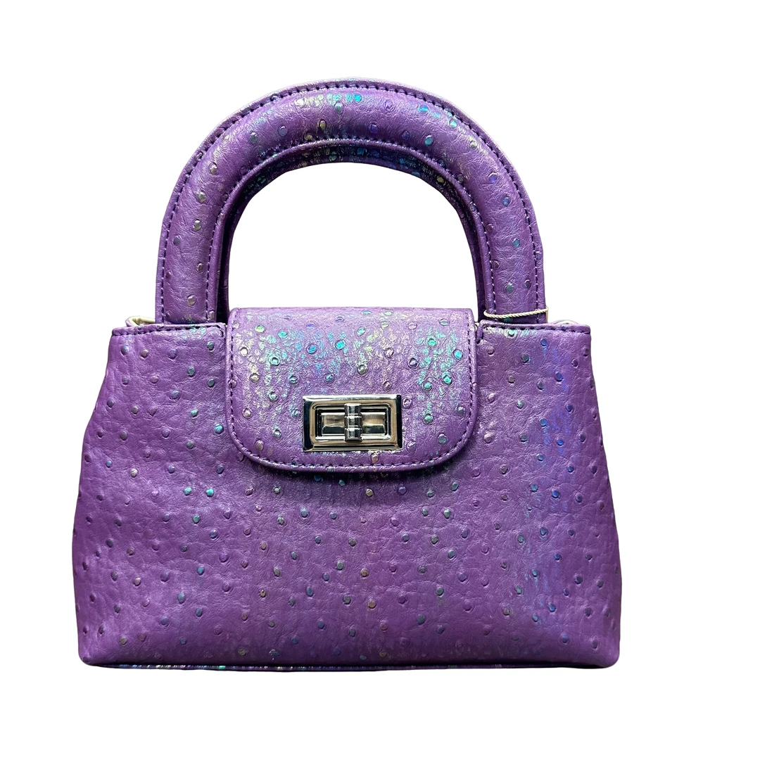 WATIFUN【2024无撞款设计版高定女包】秀款炫彩鸵鸟单肩手提包V2444