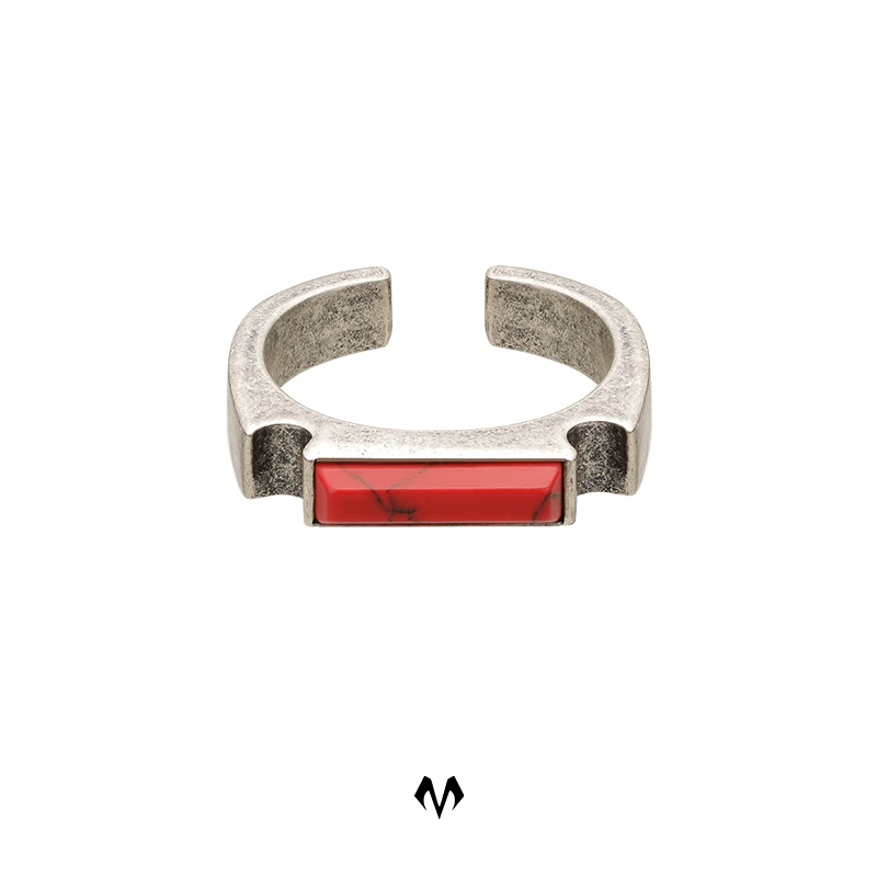 铜合金珐琅戒指 Babama野木2.0系列方印戒指红色戒指