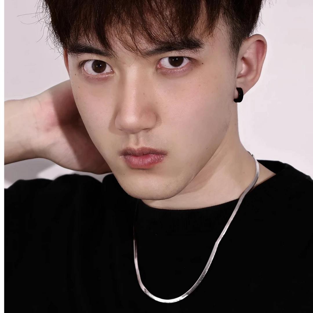 链子925银 pt950蛇骨链镀铂金白金纯银999细锁骨素链