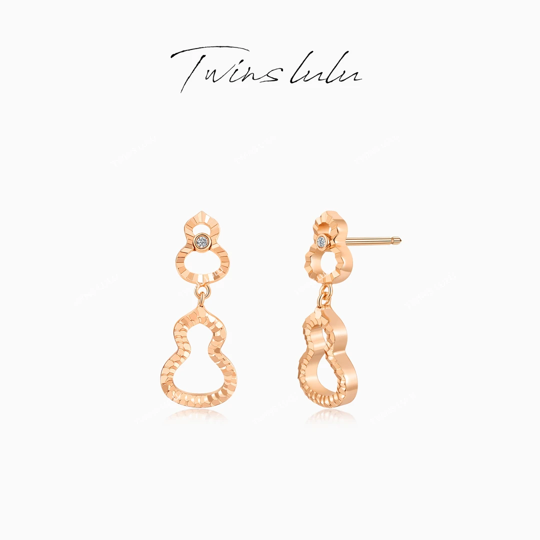 铜合金合成锆石耳饰 【春上新】简约精致双葫芦耳环TSL2526