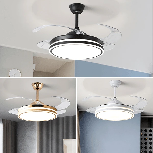 隐形风扇灯新款餐厅客厅卧室厨房家用一体吊灯智能吊扇灯房间