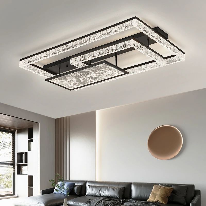 2024年新款意式轻奢冰裂纹云雾客厅灯高端大气设计师吸顶灯