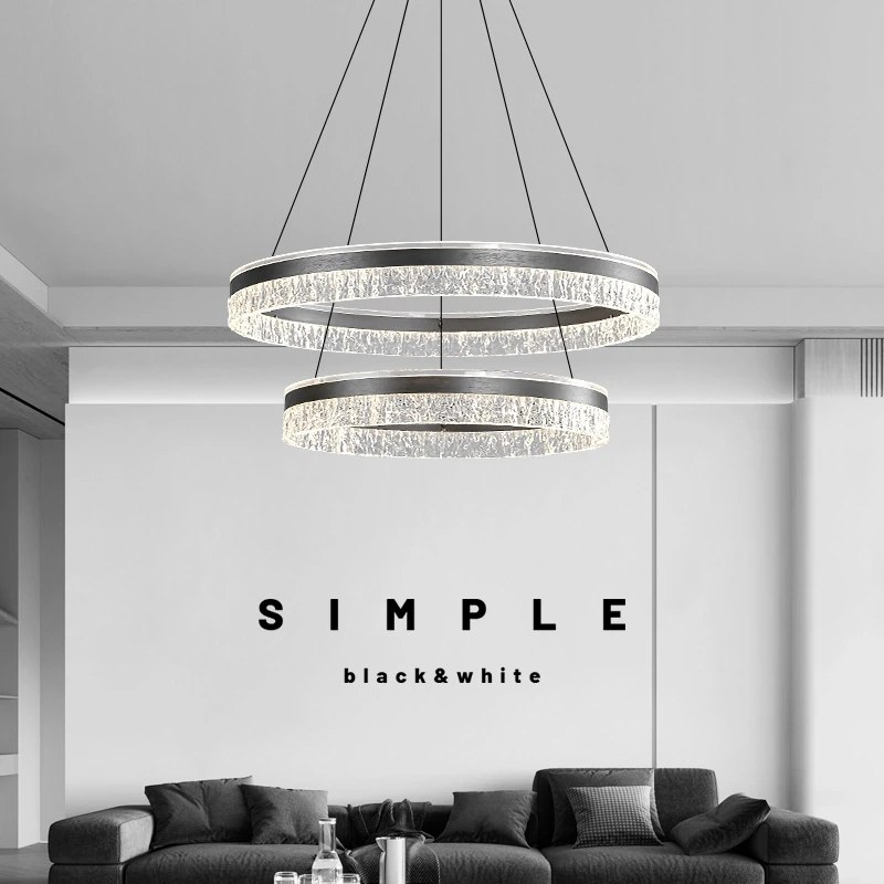 意式极简客厅吊灯2024新款高级感环形设计师意式轻奢大气餐厅灯