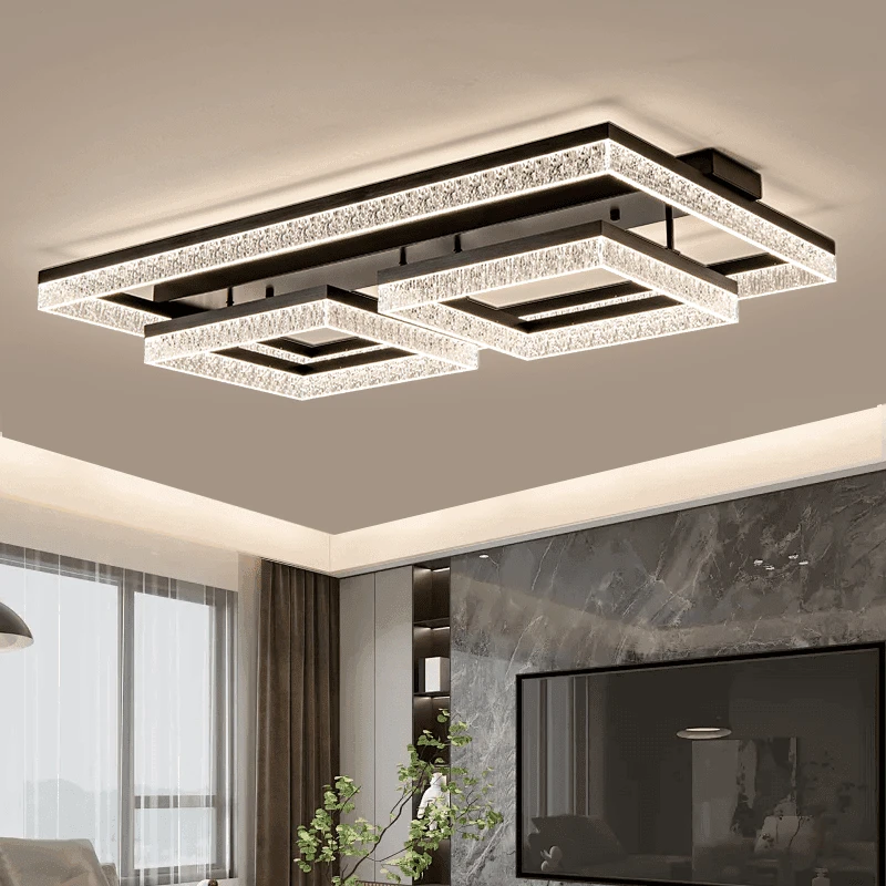 2024新款意式轻奢高级感客厅吸顶灯现代简约高端大气大厅冰晶灯具