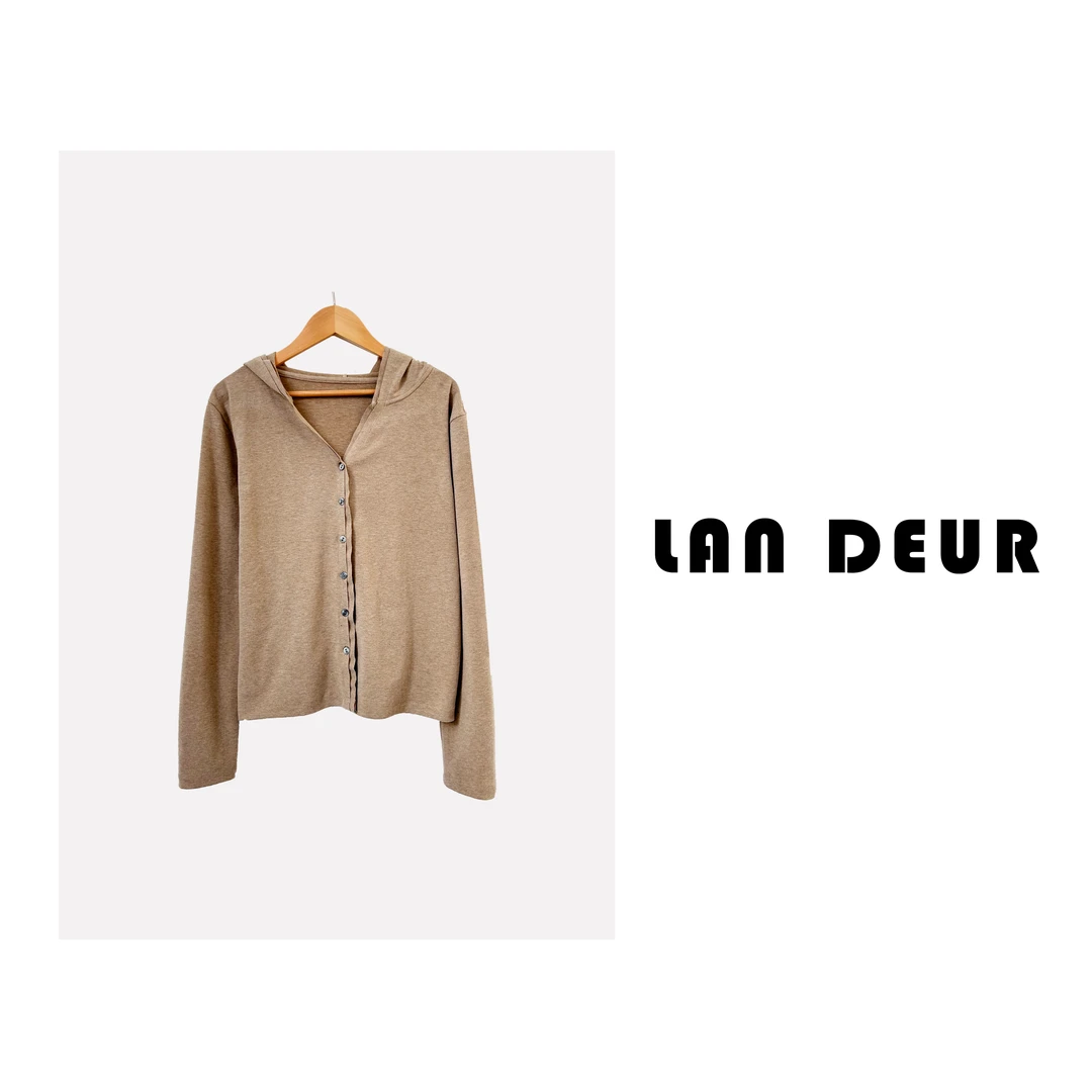 KEKE【秋梨】纯色韩版百搭经典气质休闲连帽长袖打底T恤女上衣