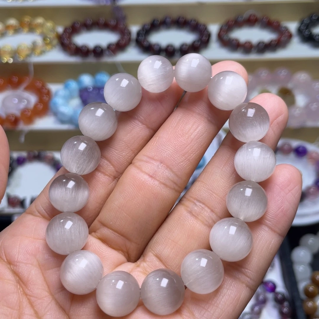 水晶手链未镶嵌拉丝猫眼兔毛手链