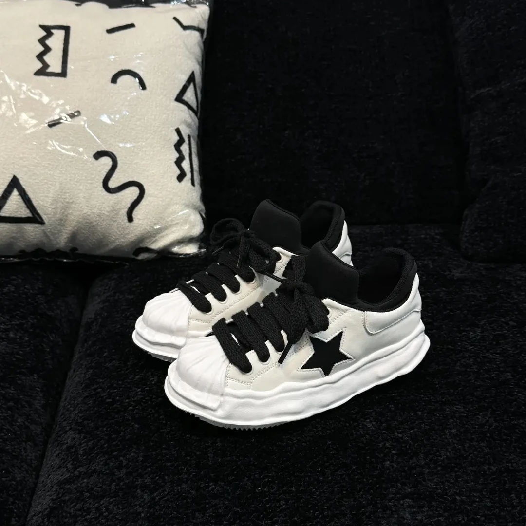 P152溶解贝壳头小白鞋真皮舒适百搭休闲鞋