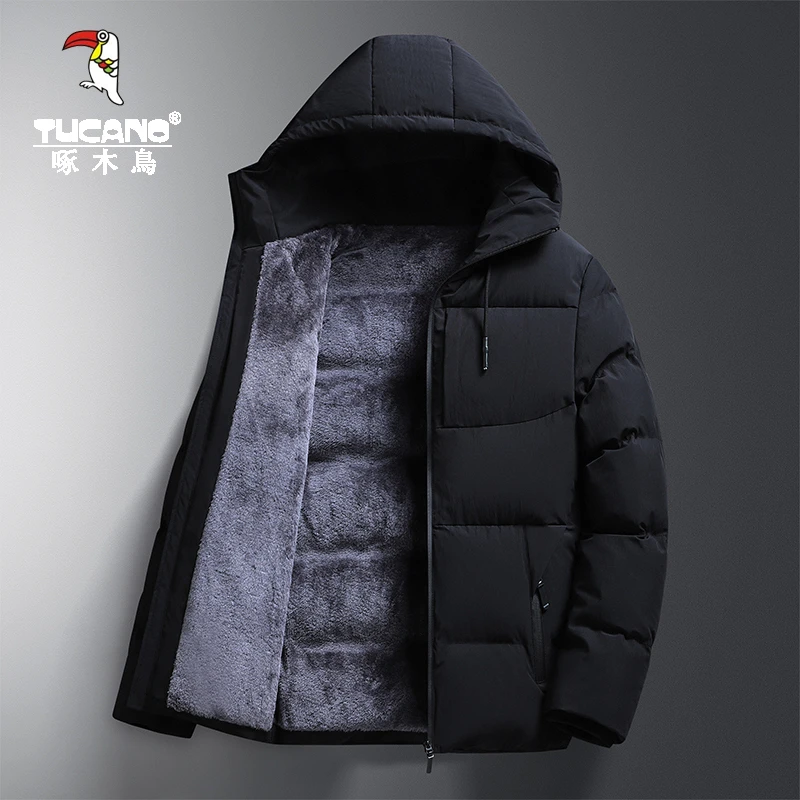 啄木鸟外套男冬季棉衣加绒加厚棉袄中老年上衣爸爸秋冬装短款棉服