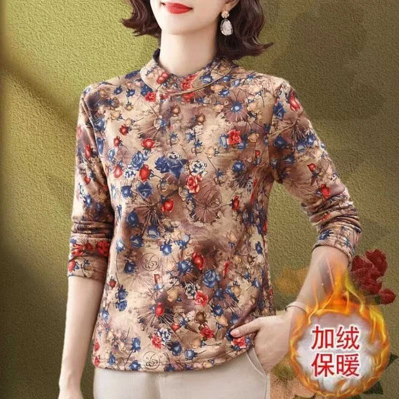 2024新款秋季洋气小衫花边妈妈装遮肉显瘦