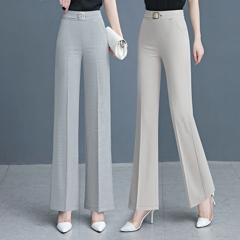 微喇裤女款爆款2025新款夏季薄款小个子九分裤休闲妈妈冰丝喇叭裤