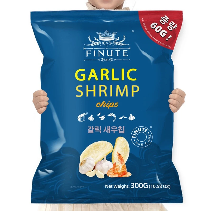 【SM超市优选】 趣莱福 蒜味虾片 82g小包300g大包鲜美松脆新鲜薄脆
