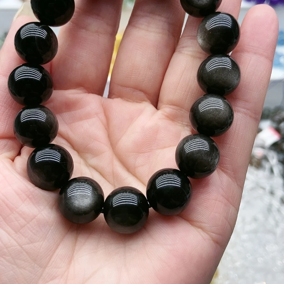 水晶手链未镶嵌银曜石手链