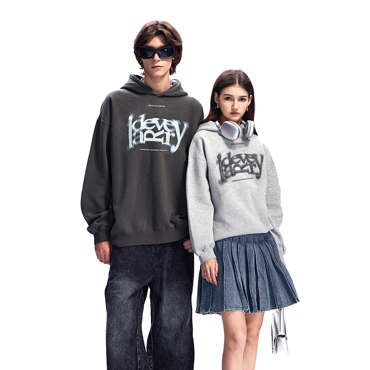 IDEVERRAY轻奢设计情侣款连帽卫衣22MSLWY-TM1221DB