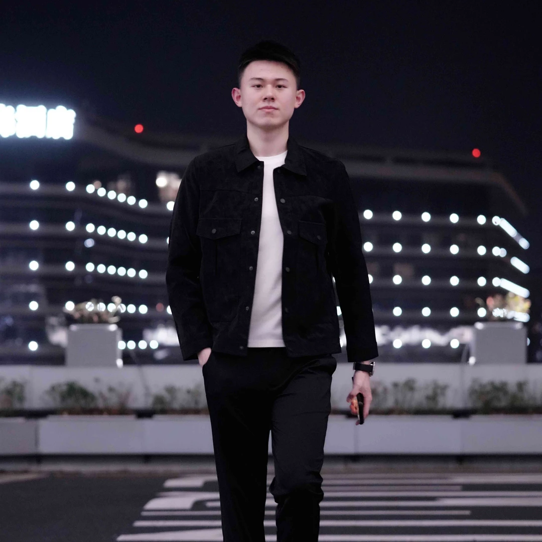 【bing哥哥】轻奢仿麂皮皮衣男士翻盖口袋翻领夹克上衣