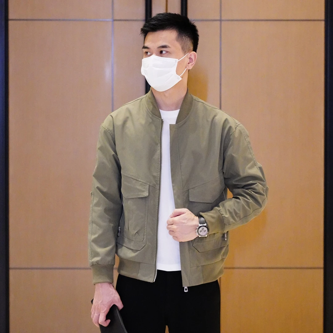 bing哥哥新款外套男士棒球领工装夹克男休闲百搭韩版修身外穿透气
