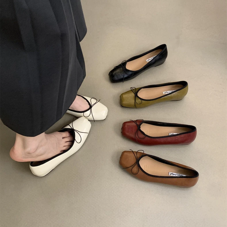 内增高方头单鞋女鞋子春秋2024新款夏芭蕾舞温柔晚晚鞋5656-1