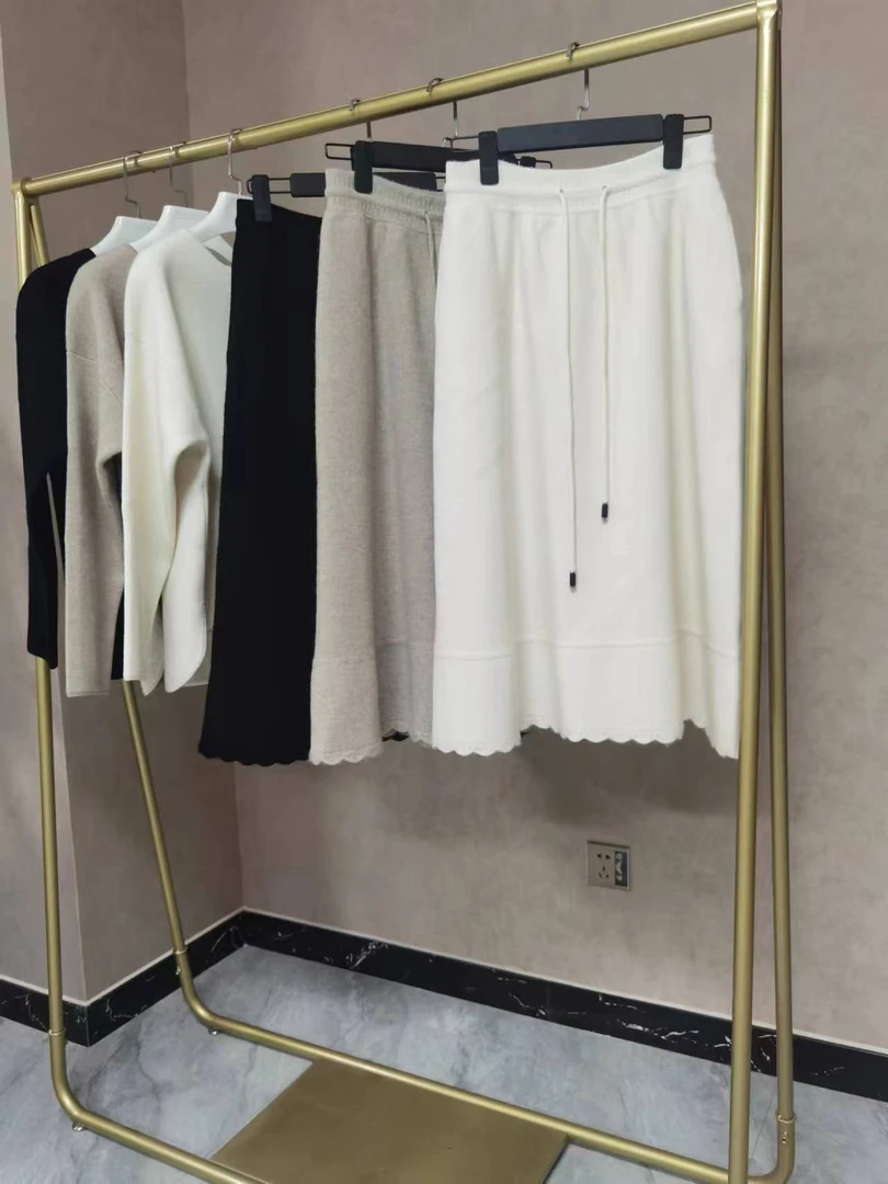 似水100%西藏小山羊绒休闲宽松羊绒裙秋冬