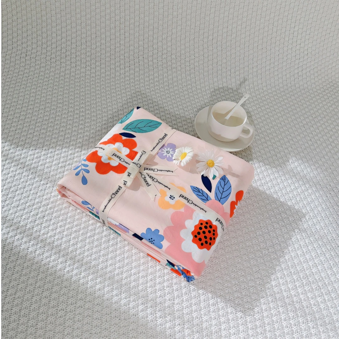 四季全棉套件印花清新百百棉2x2.3米被套＋一对枕套吸汗透气