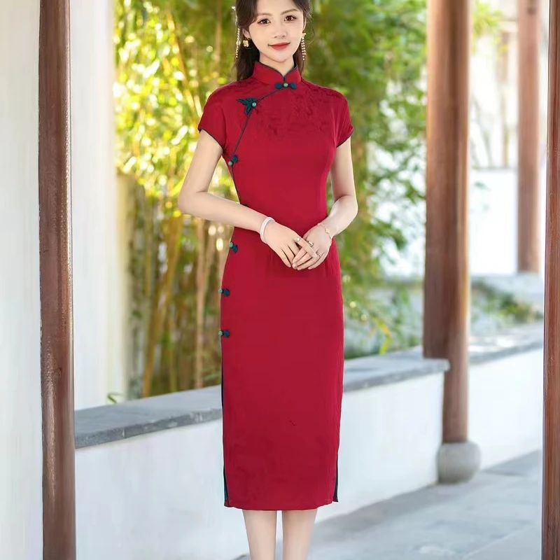 【24新款】梦圆 精致改良旗袍 送考旗袍 喜妈妈旗袍显瘦 气质高档