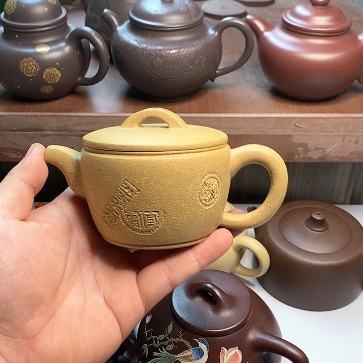 紫砂茶壶汉瓦壶 半手工制作