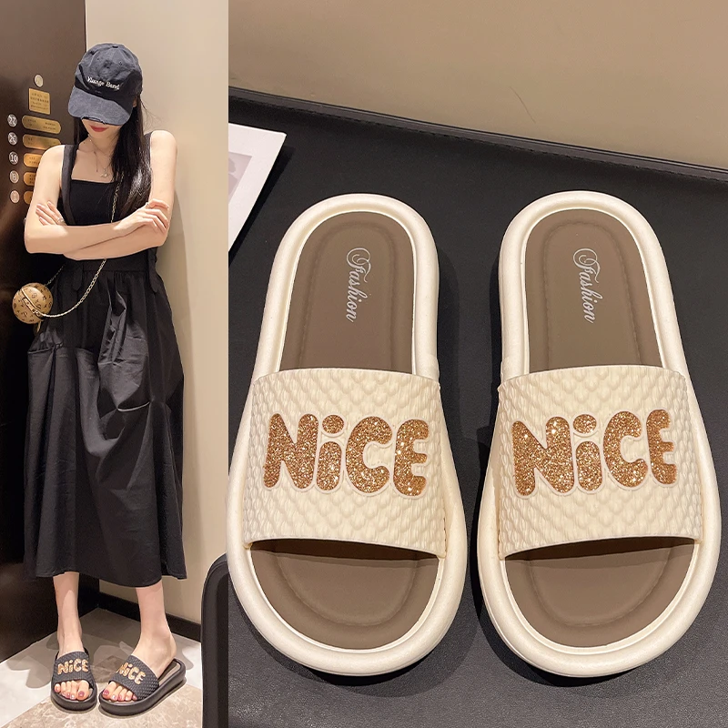 夏季新款厚底拖鞋女网红舒适小众韩版休闲百搭软底潮流防滑沙滩