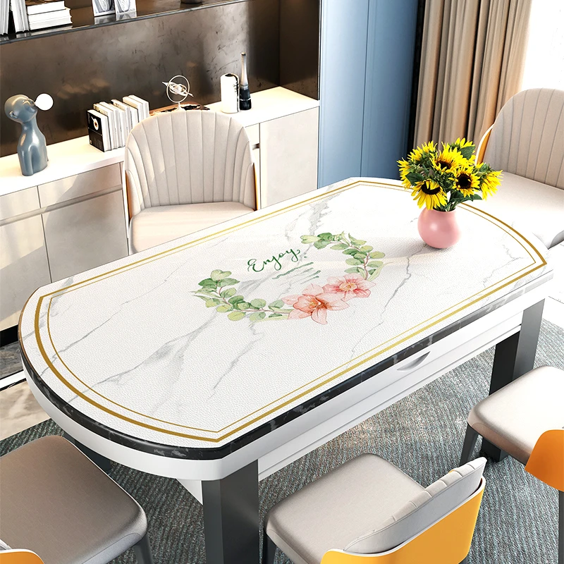 椭圆形餐桌布可裁剪免洗台布轻奢pvc茶几餐边垫茶几餐边垫子桌垫