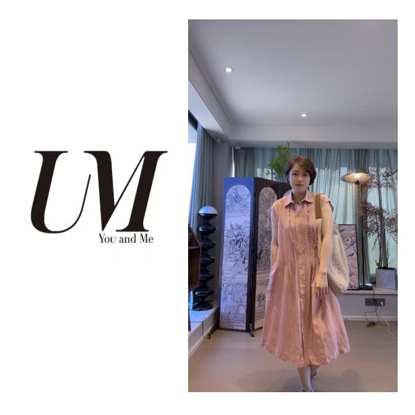 【U.M】手工捏褶气质连衣裙