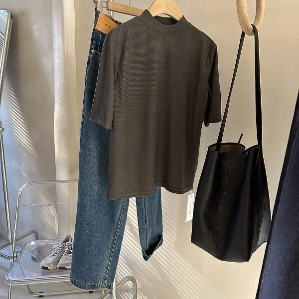 天丝立领针织半袖352