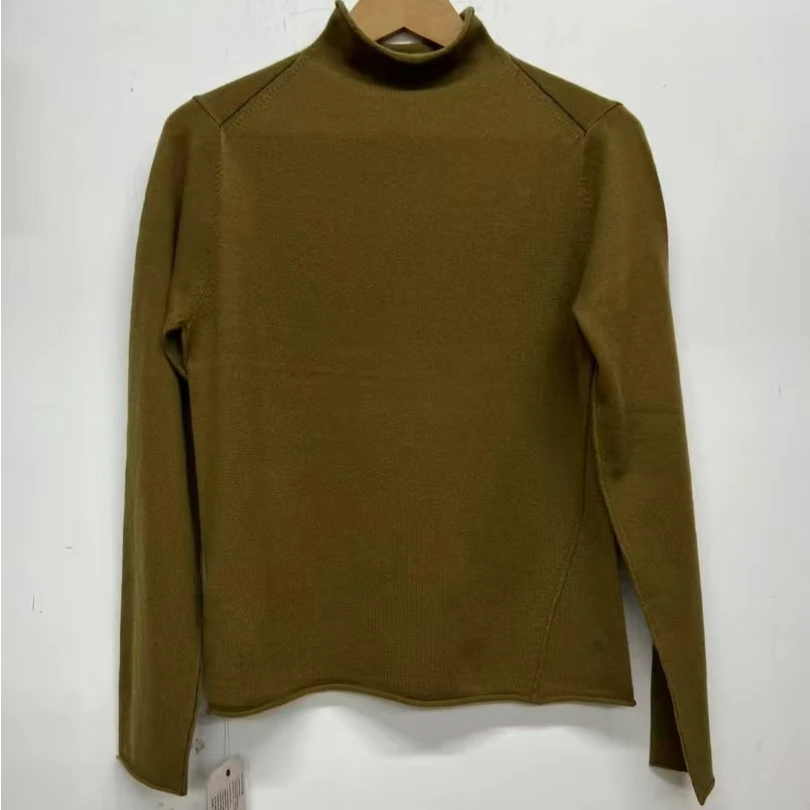 左岸迷香秋冬季保暖百搭纯羊绒休闲堆堆领修身针织上衣Z24FW7035