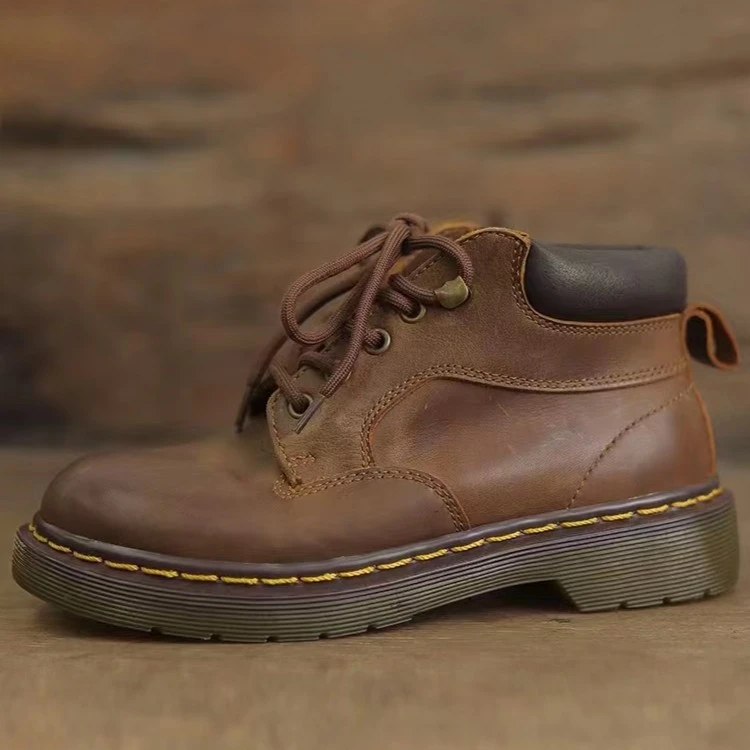 左岸迷香原创复古马丁靴 牛皮皮鞋S003