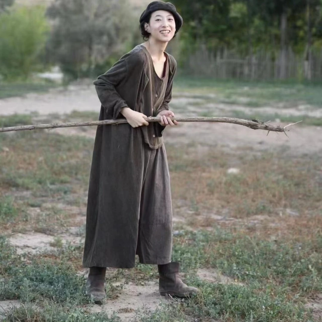 左岸迷香原创深咖色冬季帽子休闲复古秋冬长款宽松54666