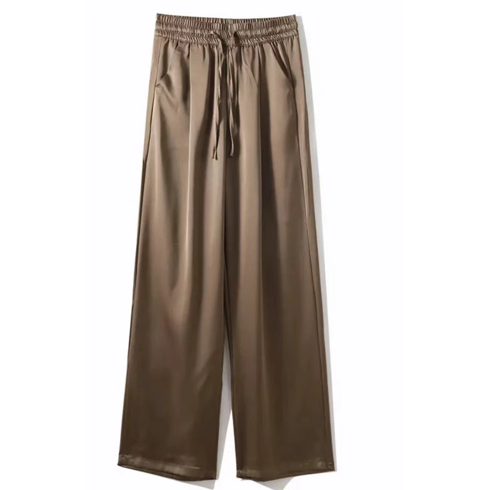 0661寻川裤子透气妈妈装新款立体阔腿裤中式气质洋气高腰休闲裤