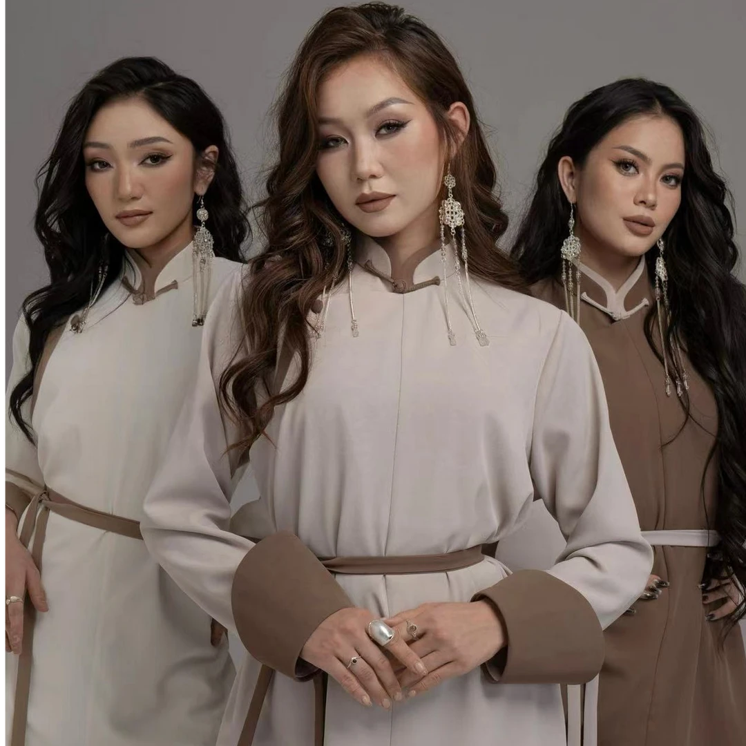 【黛尔玛精品服饰3】设计师新款民族风中长连衣裙X6036